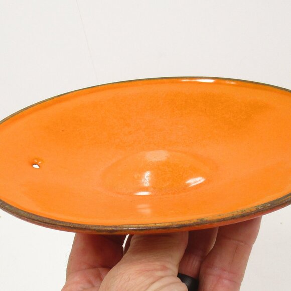 Small Vintage Le Creuset No.18 Cast Iron Casserole Pot Dish Oval Orange Made in - Picture 8 of 9